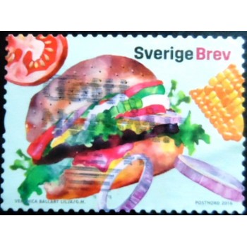 Selo postal da Suécia de 2016 American fast food