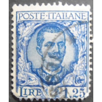 Imagem similar á do selo postal da Itália de 1926 - King Vittorio Emanuele III 1,25