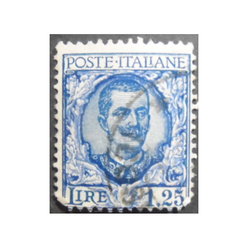 Imagem similar á do selo postal da Itália de 1926 - King Vittorio Emanuele III 1,25