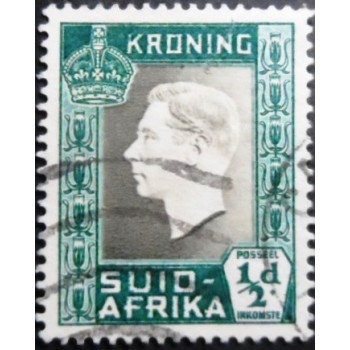 Selo postal da África do Sul de 1937 Coronation of King George VI Suid ½