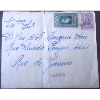 Imagem do Envelope circulado em 1944 entre São Paulo x Rio de Janeiro