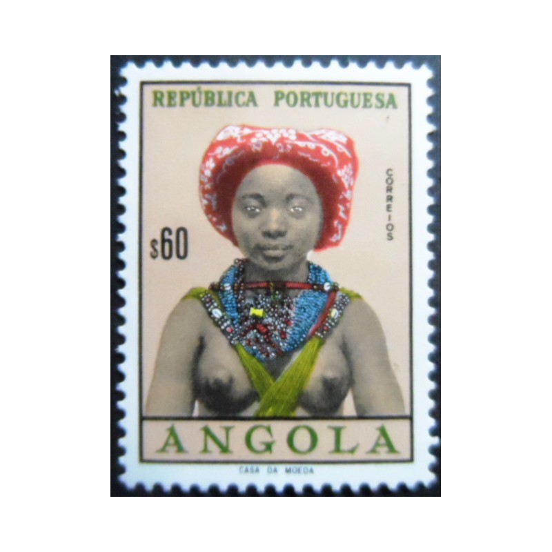 Selo postal da Angola de 1961 Girls of Angola 60 M