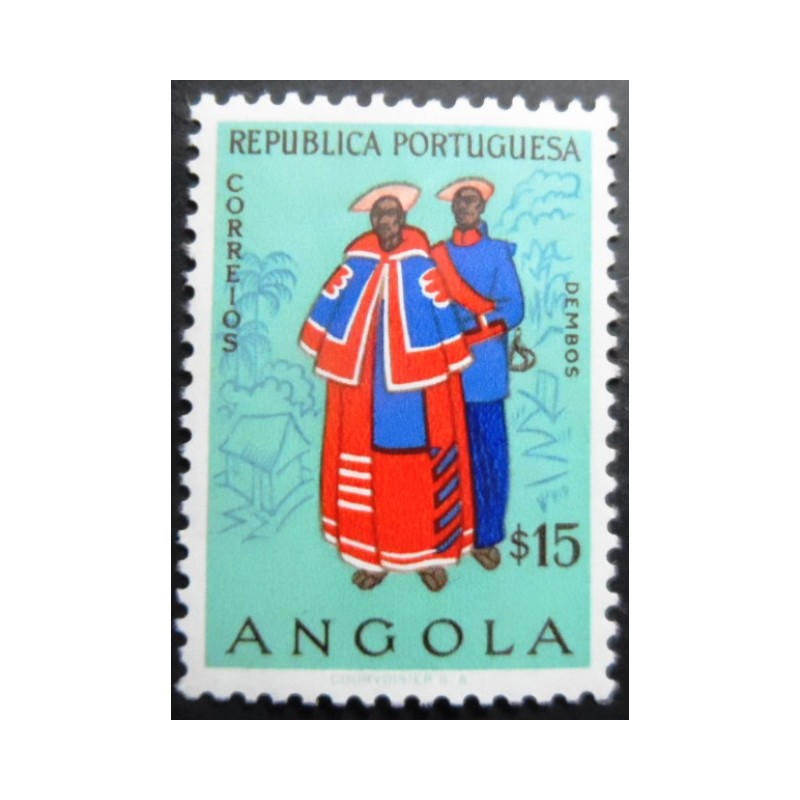 Selo postal de Angola de 1957 Couple from Dembos M