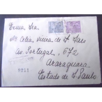 Imagem do Envelope circulado em 1943 São Paulo x Araraquara 50