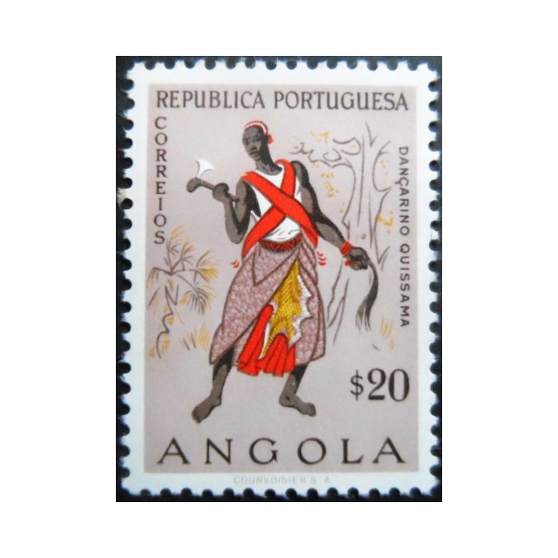 Selo postal de Angola de 1957 Dancer from Quibala M