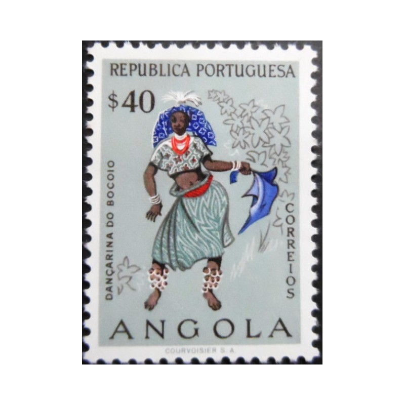 Selo postal de Angola de 1957 Dancer from Bocoio M