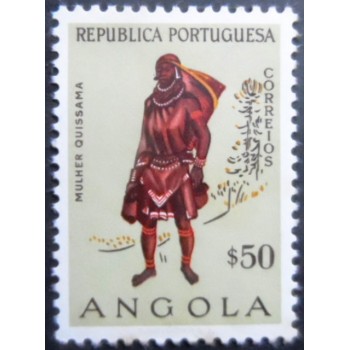 Selo postal de Angola de 1957 Quissama womam