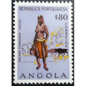 Selo postal de Angola de 1957 Cuanhama woman