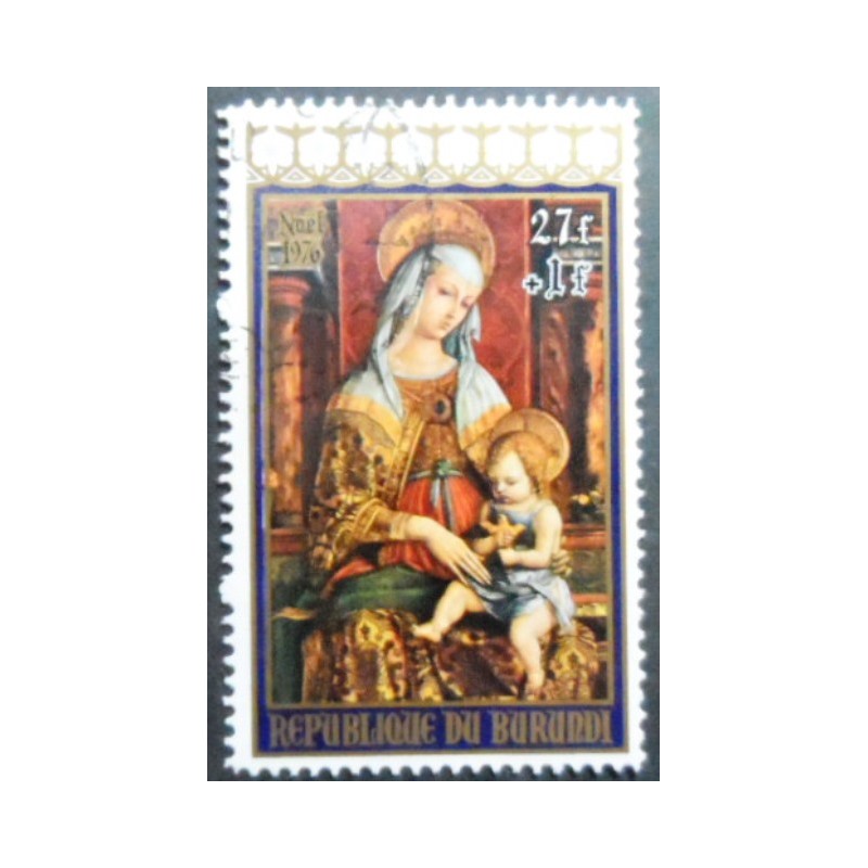 Selo postal do Burundi 1976 Christmas Issue Surcharged 27