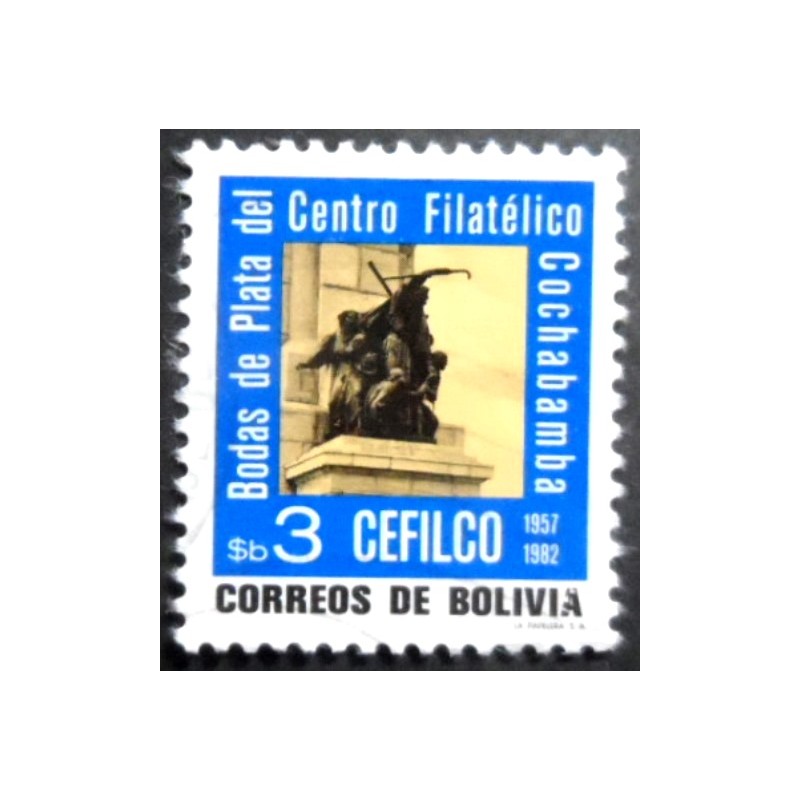 Selo postal da Bolívia de 1982 Monument