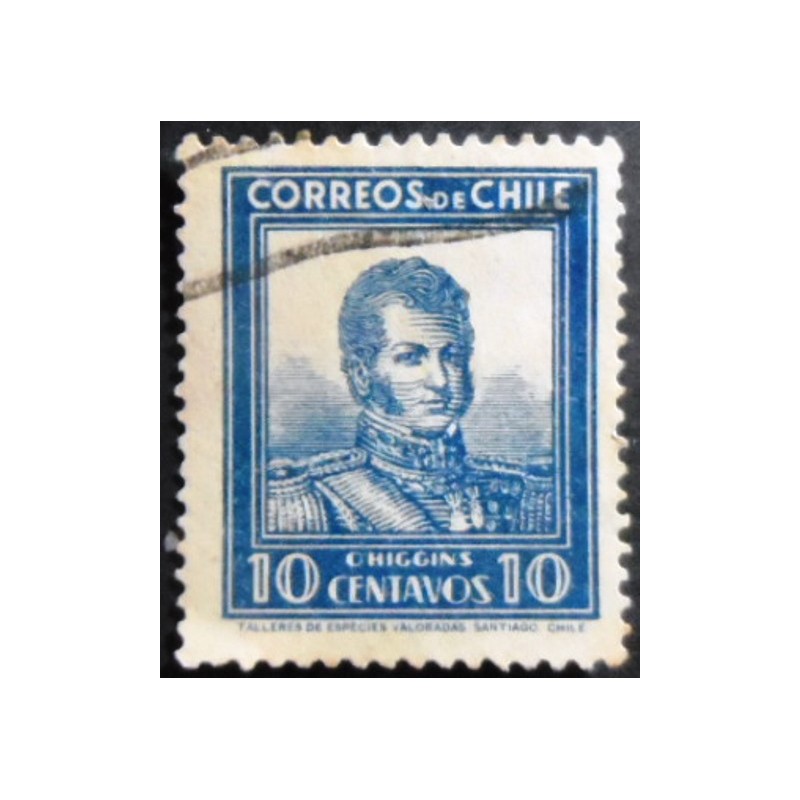 Selo postal do Chile de 1932 Bernardo O’Higgins 10 U