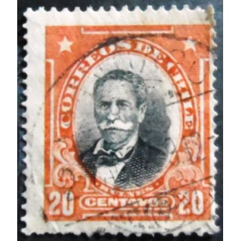 Selo postal do Chile de 1916 Manuel Bulnes Prieto