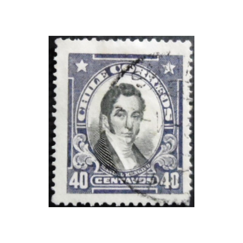 Selo postal do Chile de 1921 Manuel Rengifo 40