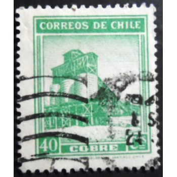 Selo postal do Chile de 1939 Copper mine 40