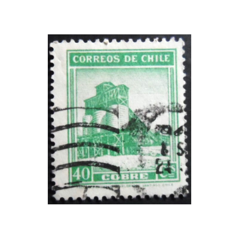 Selo postal do Chile de 1939 Copper mine 40