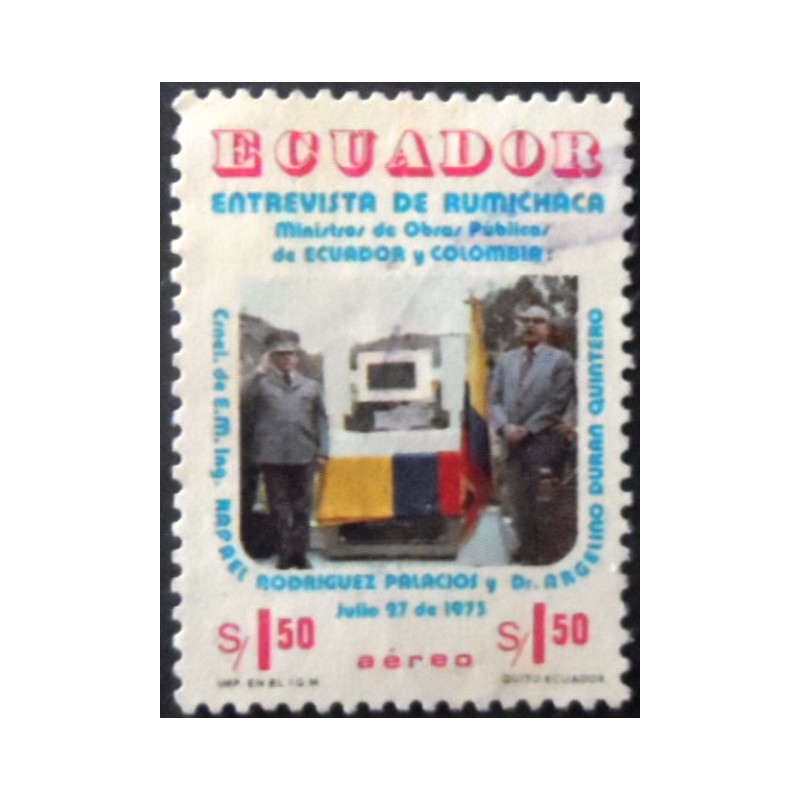 Selo postal do Equador de 1975 Rodríguez Palacios and A. Durán Quintero