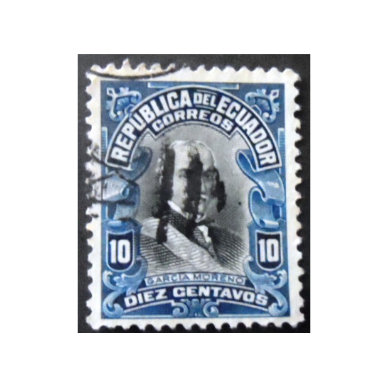 Selo postal do Equador de 1917 Pres. Dr. Garcia Moreno 10