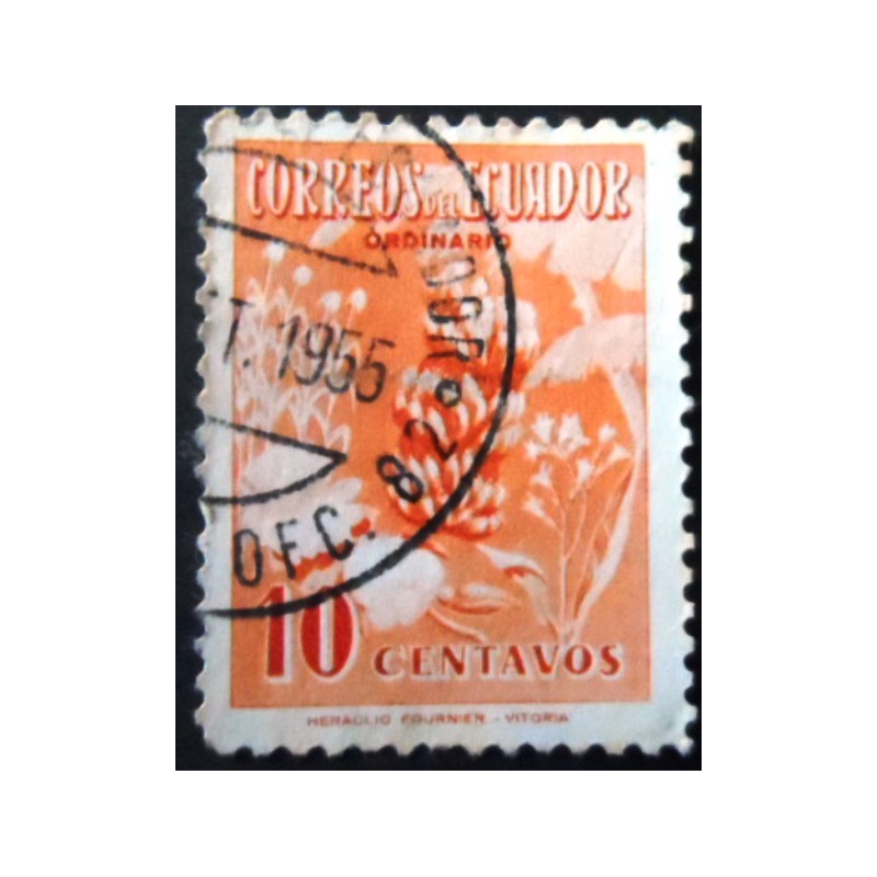 Selo postal do Equador de 1954 Bananas