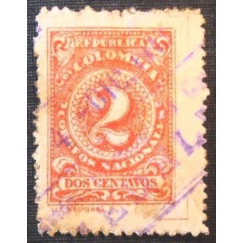 Imagem similar á do selo postal da Colômbia de 1908 Numeral 2