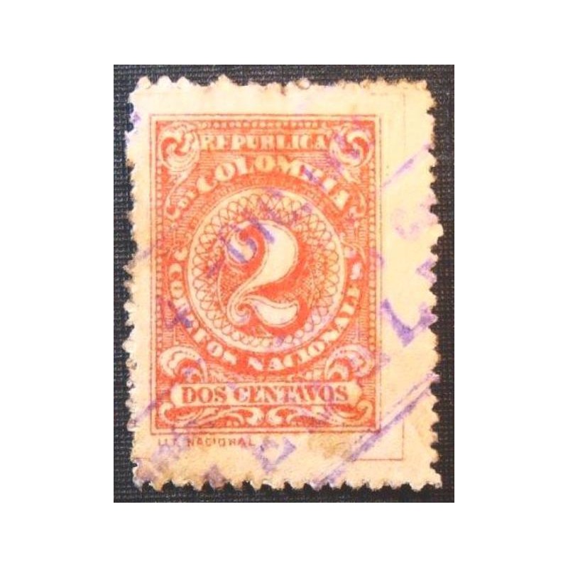 Imagem similar á do selo postal da Colômbia de 1908 Numeral 2