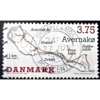 Selo postal da Dinamarca de 1995 Avernako Island