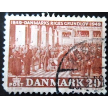 Selo postal da Dinamarca de 1949 The Constitutuent Assembley of the Kingdom