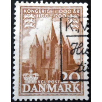 Selo postal da Dinamarca de 1953 Church of Kalundborg