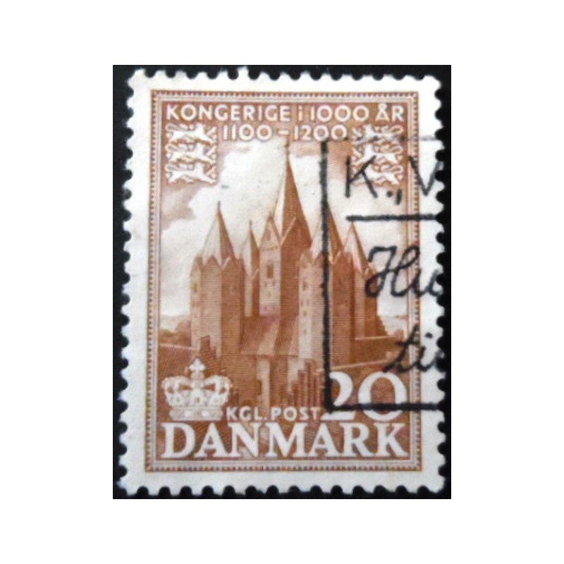 Selo postal da Dinamarca de 1953 Church of Kalundborg