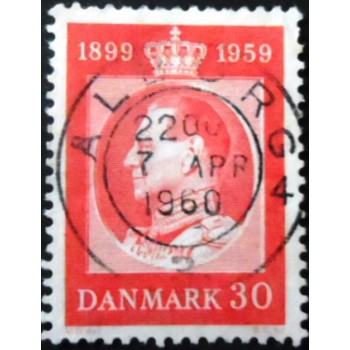 Imagem similar à do selo postal da Dinamarca de 1959 King Frederik IX