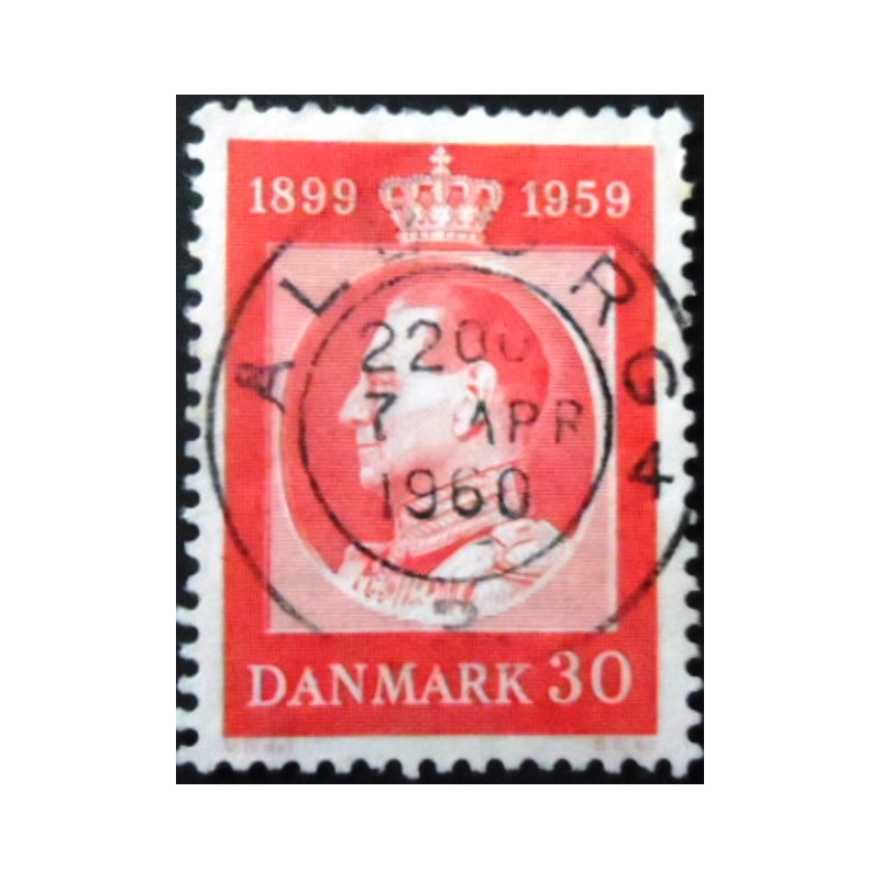 Imagem similar à do selo postal da Dinamarca de 1959 King Frederik IX