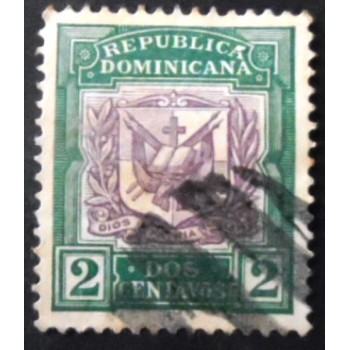 Imagem similar à do selo postal da República Dominicana de 1901 Coat of arms 2