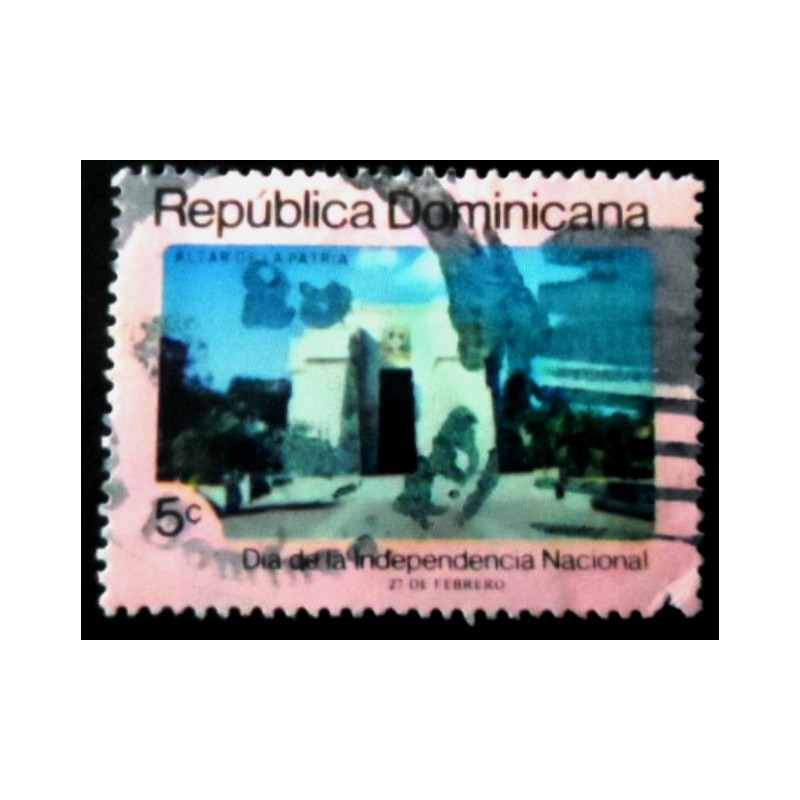 Selo postal da República Dominicana de 1986 Duarte, Sanchez and Mella Mausoleum