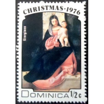Selo postal de Dominica de 1976 Virgin and child