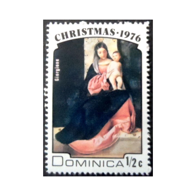 Selo postal de Dominica de 1976 Virgin and child