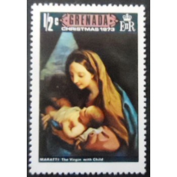 Selo postal de Grenada de 1973 - Madonna and child by Carlo Maratti