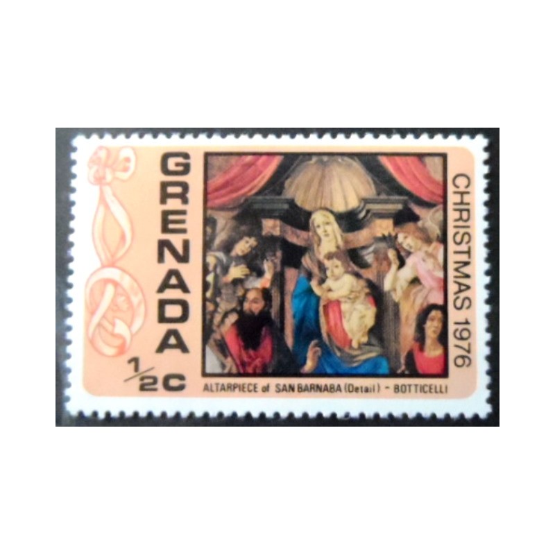 Selo postal de Granada de 1976 Altarpiece of St. Barnaba