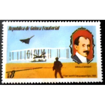 Selo postal da Guiné Equatorial de 1979 Wright Brothers Flyer