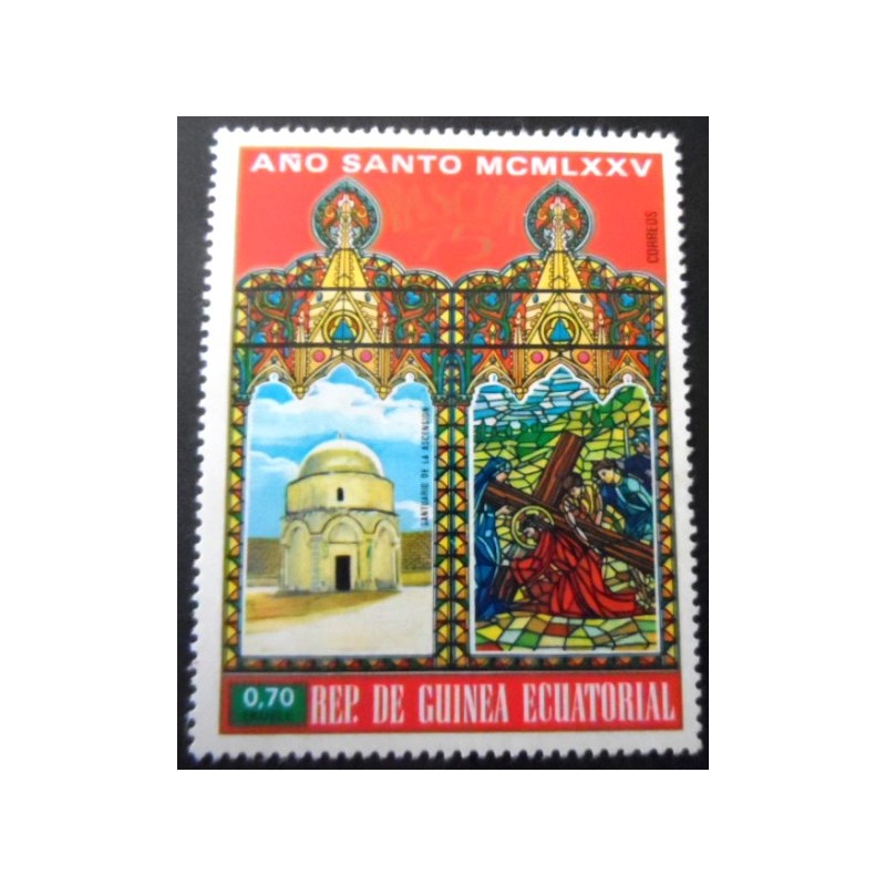 Selo postal da Guiné Equatorial de 1975 Ascension Chapel