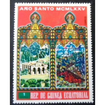 Selo postal da Guiné Equatorial de 1975 Olivet Chapel