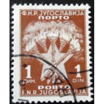 Selo postal da Iuguslávia de 1952 Torches and Stars 1