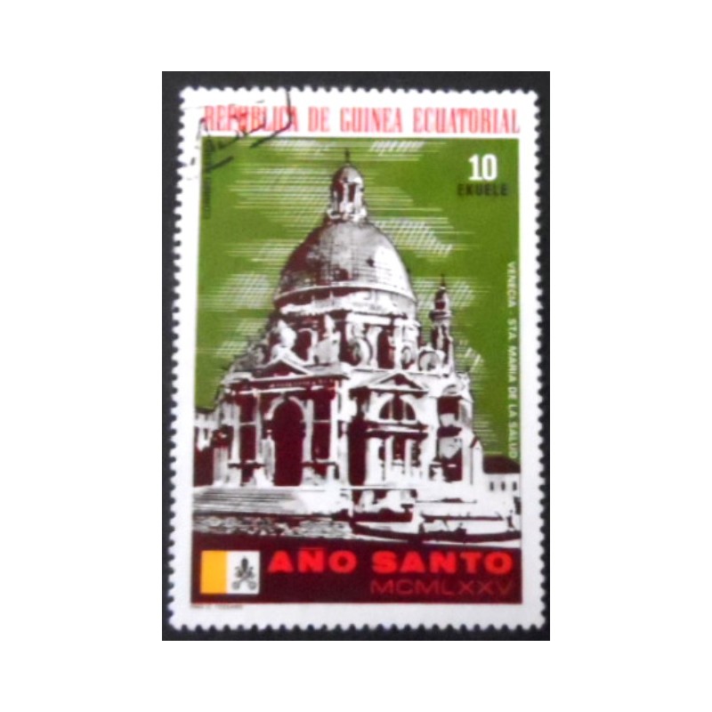 Selo postal da Guiné Equatorial de 1974 Santa Maria de La Salute in Venice