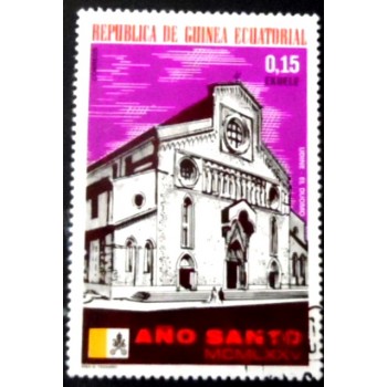 Selo postal da Guiné Equatorial de 1974 Cathedral of Udine