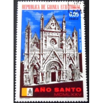 Selo postal da Guiné Equatorial de 1974 Cathedral of Orvieto