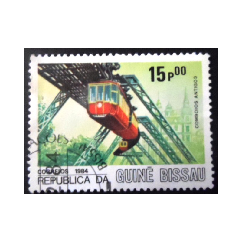 Selo postal da Guiné Bissau de 1987 Wuppertal monorail U