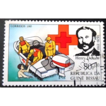 Selo postal da Guiné Bissau de 1985 Henri Dunant