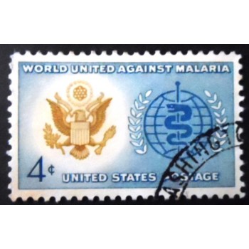 Selo postal dos Estados Unidos de 1962 Against Malaria