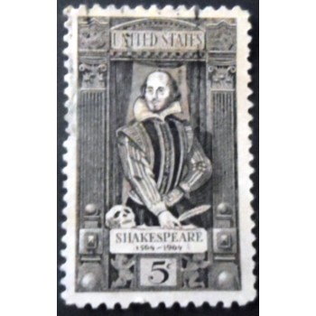 Selo postal dos Estados Unidos de 1964 William Shakespeare