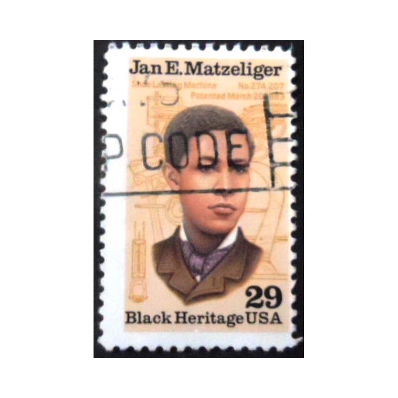 Selo postal dos Estados Unidos de 1991 Jan E. Matzeliger