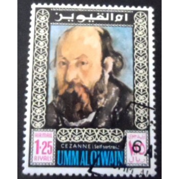 Selo postal de Umm Al Quwain de 1967 Cezanne