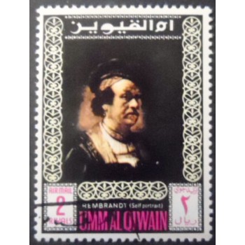 Selo postal de Umm Al Quwain de 1967 Rembrandt